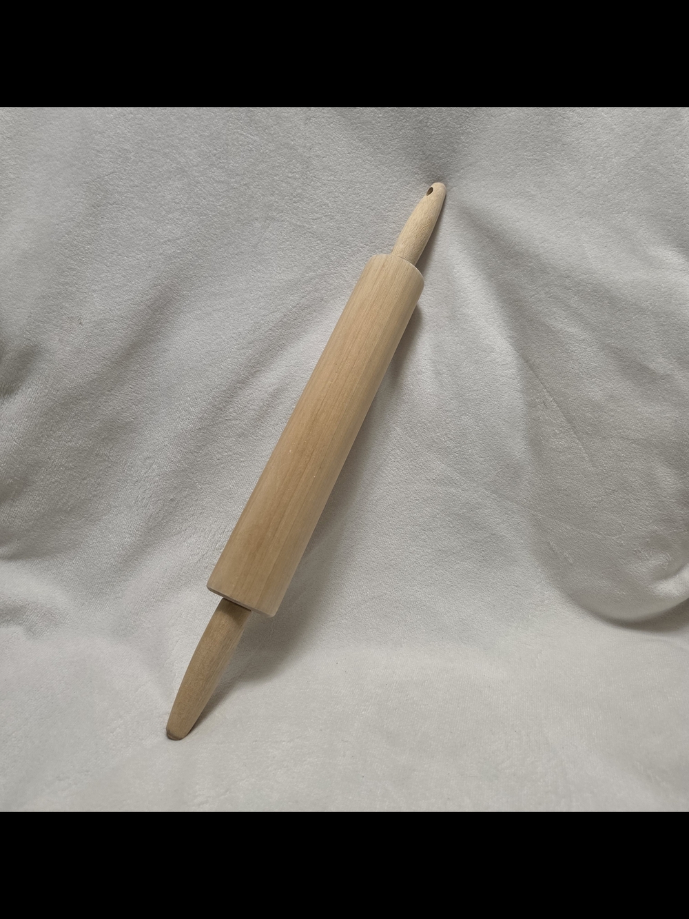Vintage 17" Wooden Rolling Pin with Handles, Mid Century Farmhouse Kitchen Decor
